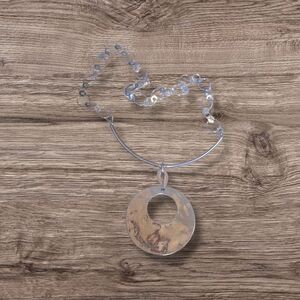 Elegant Silver Necklace with Circular Pendant